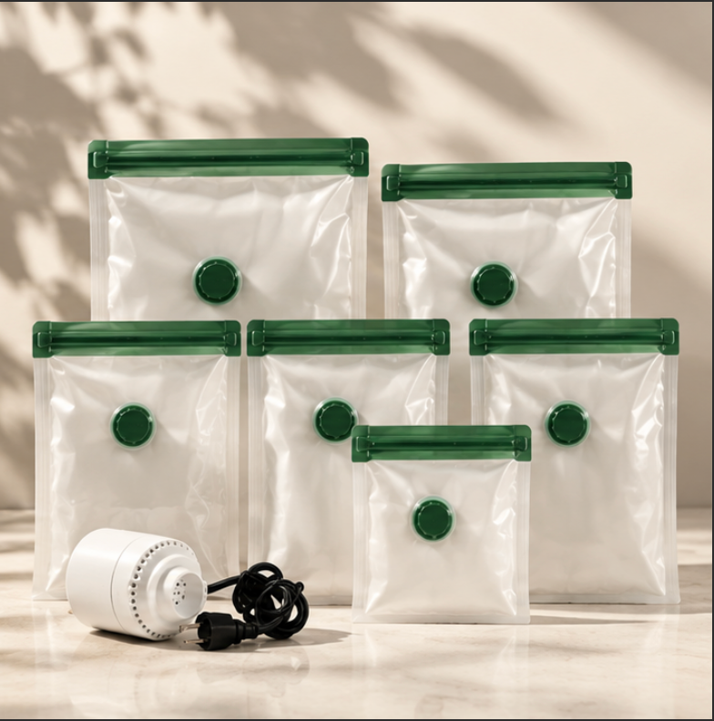 Vacuum Storage Bags for Clothes Space Saver Compression Bags Mixed Size Travel Organizer with Optional Electric Pump
