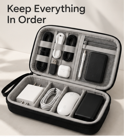 Hard Travel Electronic Organizer Case for Power Bank Chargers Cables USB Flash Drive SD Card Electronics & Backpack Organizer