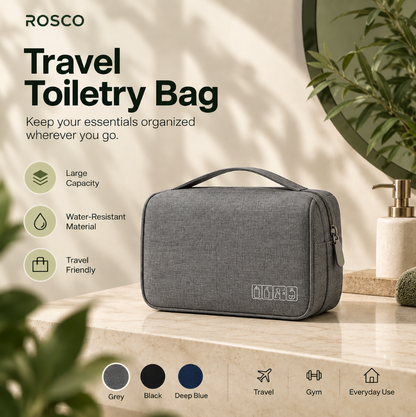 Portable Toiletry Washbag with Hanging Hook Waterproof Women Bathroom Cosmetic Storage Bag Large Capacity Travel Men Makeup Case