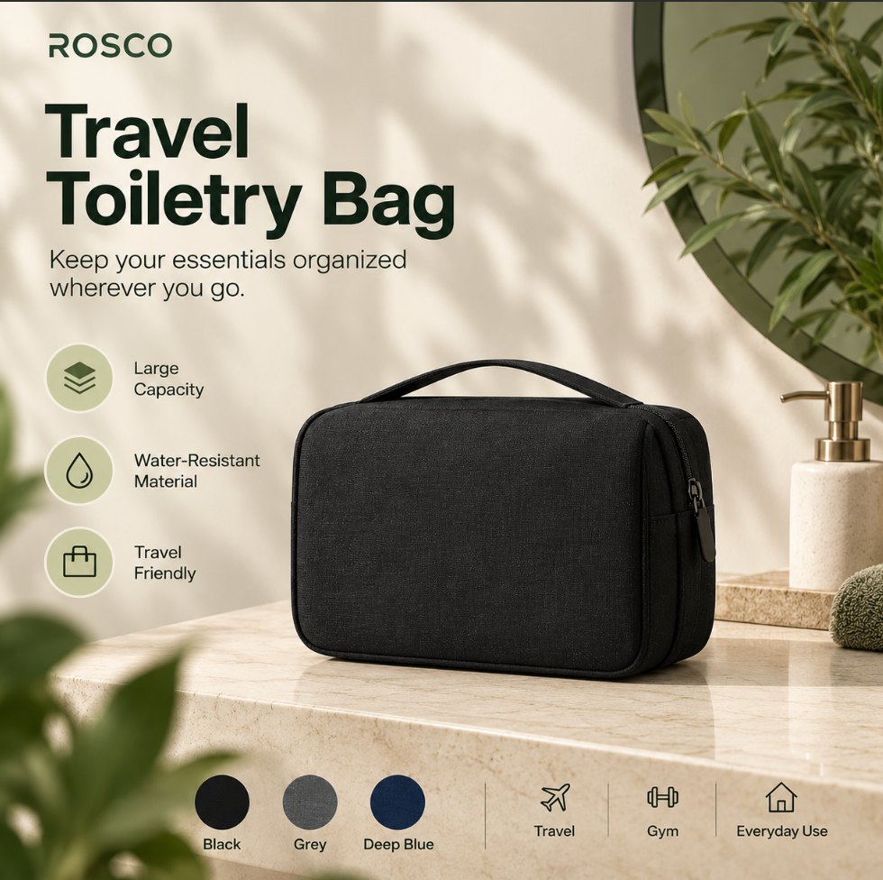Portable Toiletry Washbag with Hanging Hook Waterproof Women Bathroom Cosmetic Storage Bag Large Capacity Travel Men Makeup Case
