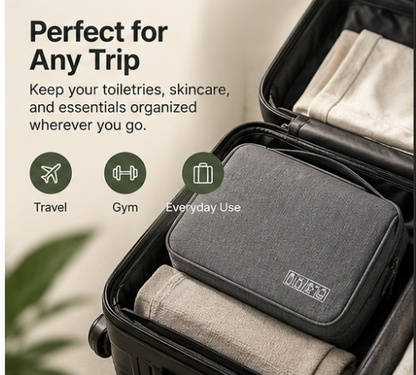 Portable Toiletry Washbag with Hanging Hook Waterproof Women Bathroom Cosmetic Storage Bag Large Capacity Travel Men Makeup Case