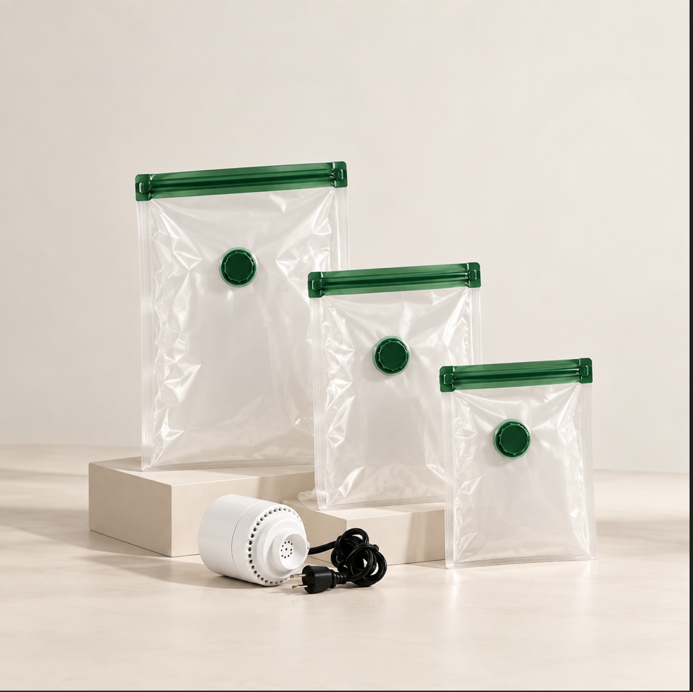 Vacuum Storage Bags for Clothes Space Saver Compression Bags Mixed Size Travel Organizer with Optional Electric Pump